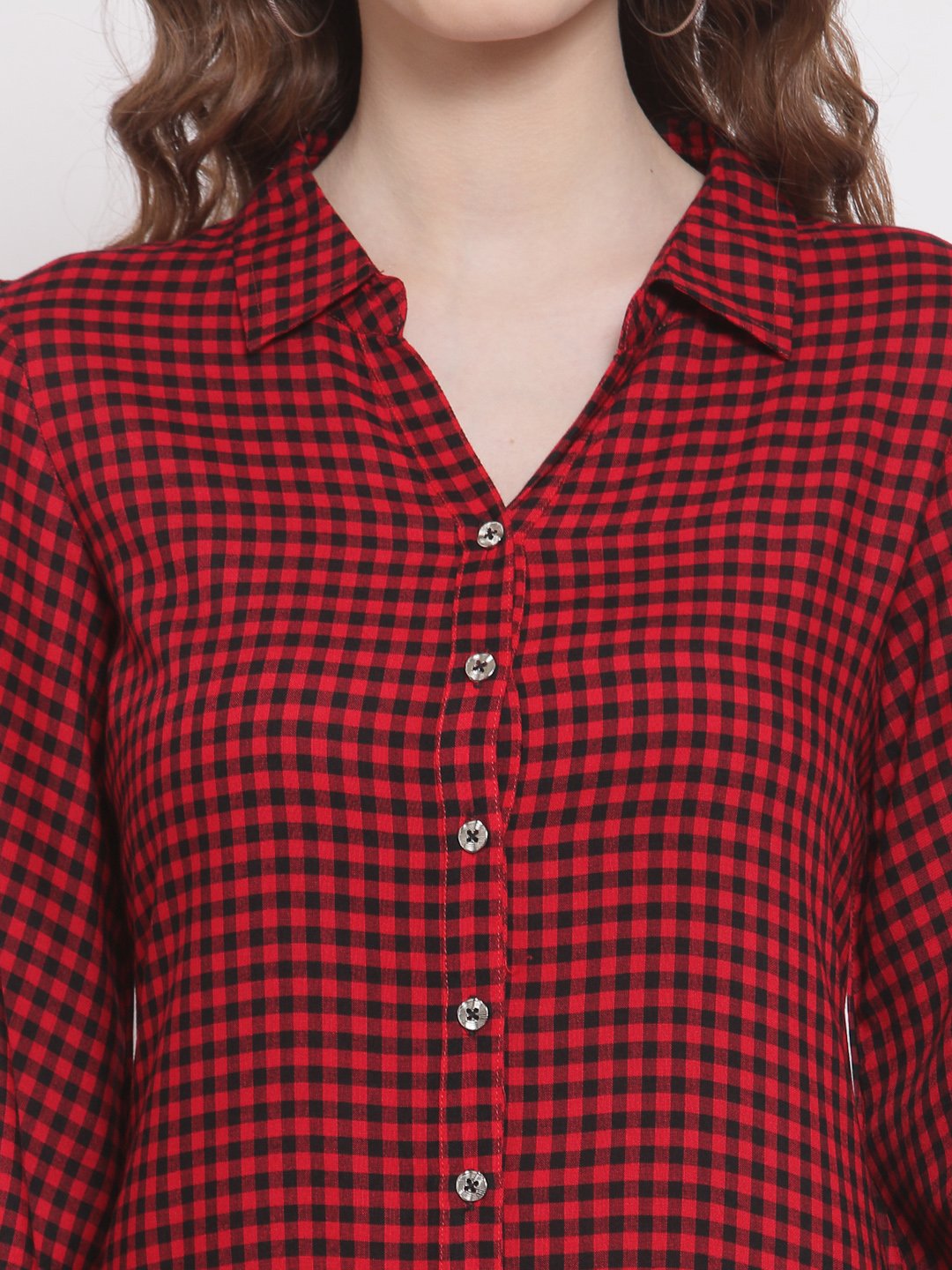 Terquois Red Checks Casual Dress Dresses TERQUOIS   