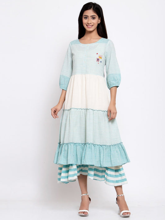 Terquois Classic Stripe Layered Tiered Dress Dresses TERQUOIS   