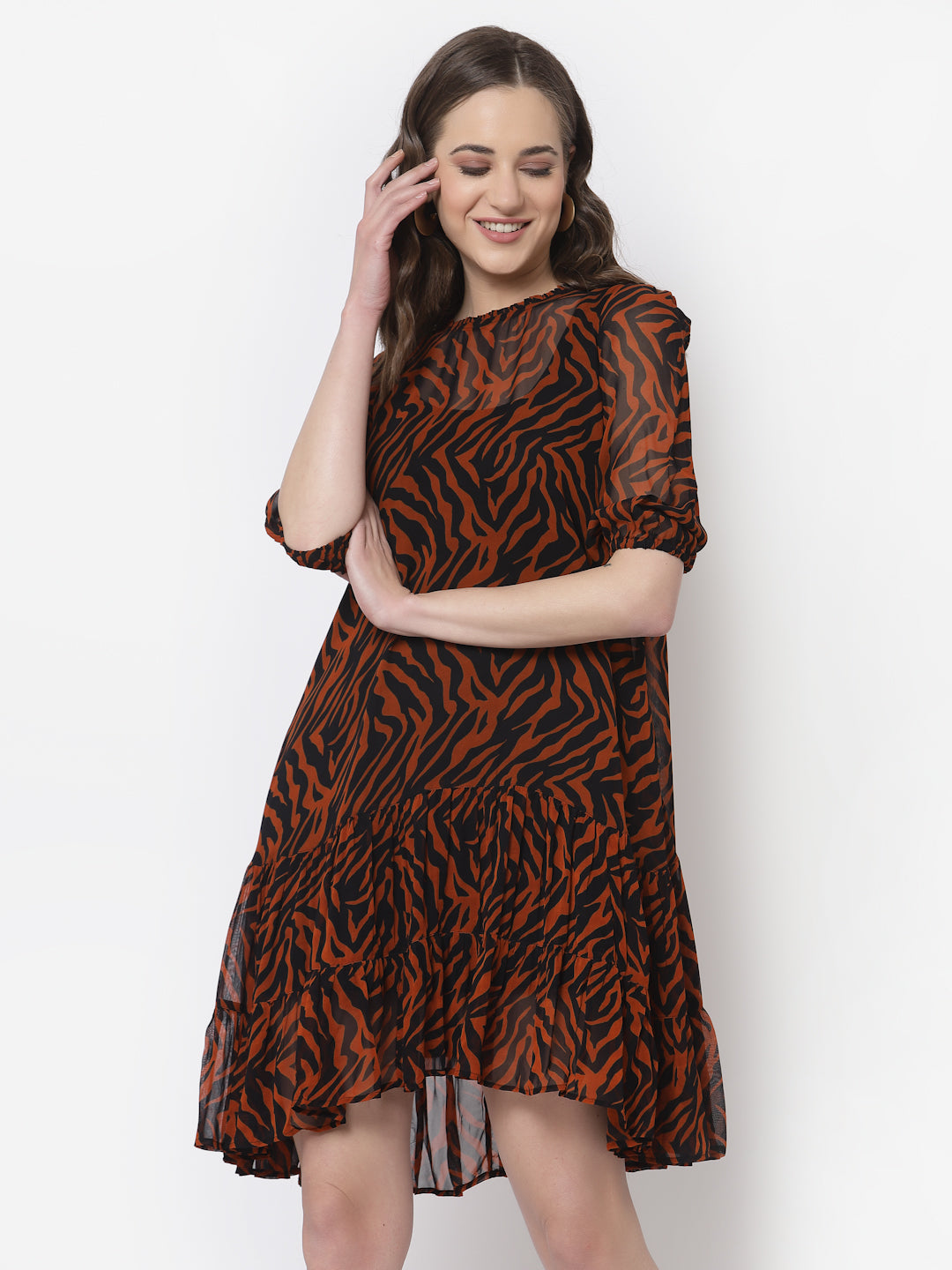 Terquois causal dress with animal print Dresses TERQUOIS   