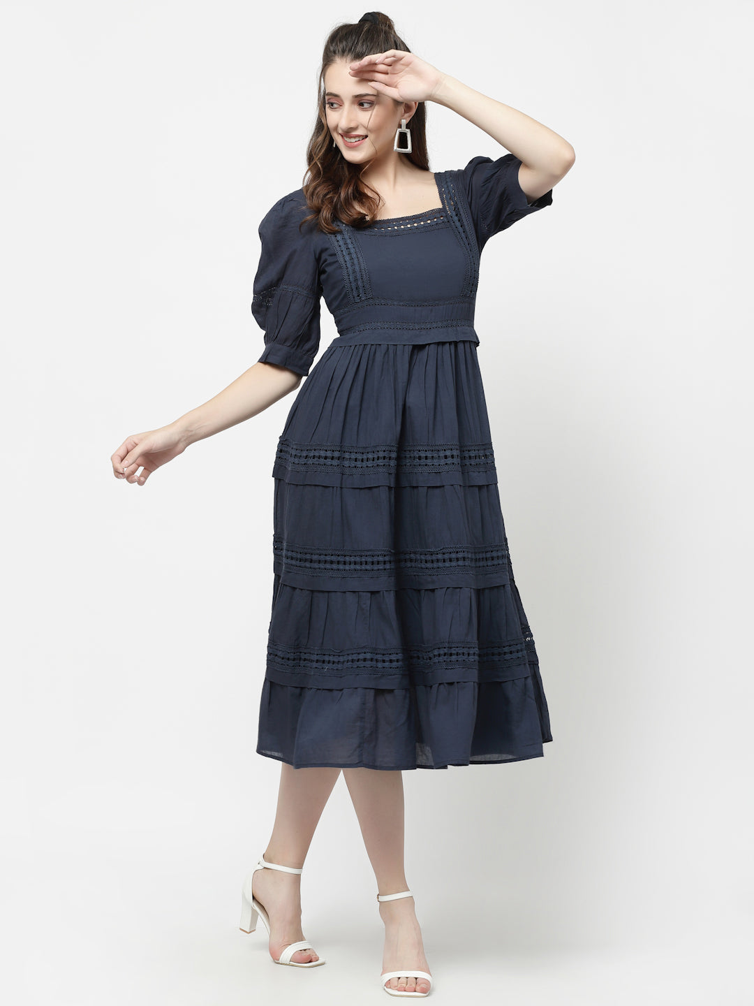 Terquois Self-Design Casual Dress with Antique Lace Dresses TERQUOIS   